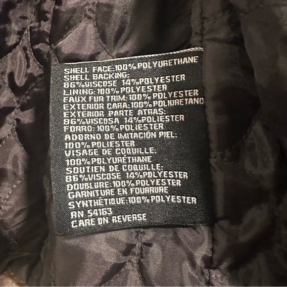 GUESS Brown Faux Leather Moto Jacket Fur Trim Sherpa Bomber Pilot Womens Medium - Picture 13 of 15